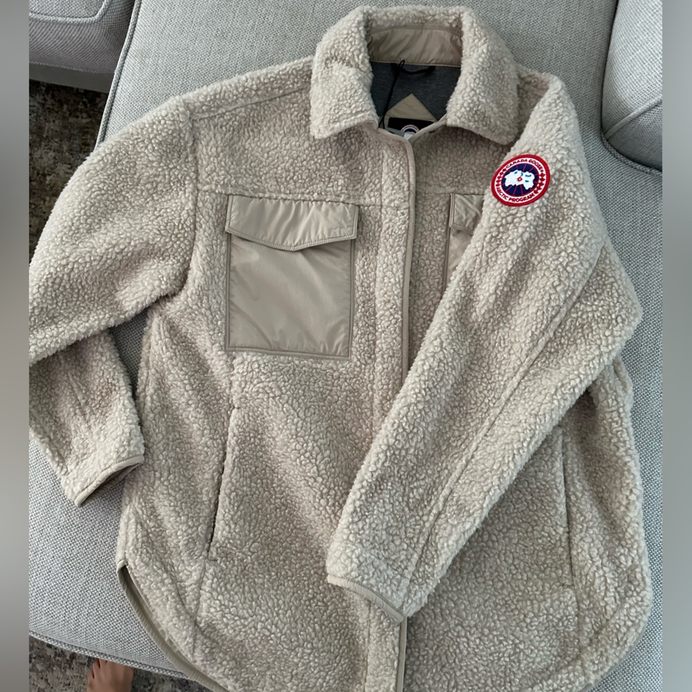 Canada Goose Gray Jacket with Beige Patch